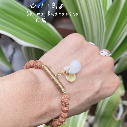 入魂儀式済・勾玉ケオン】ゴールドウリ☆3面＆5面ルドラクシャブレス