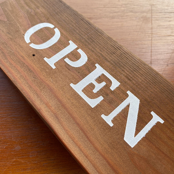 木製 オープンクローズ看板 ひもタイプ ドア サイン 18 4枚目の画像