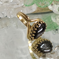 ブラックスター ダイオプサイド ・・雫の ring （ゴールドカラーリング・フリーサイズ） 12枚目の画像