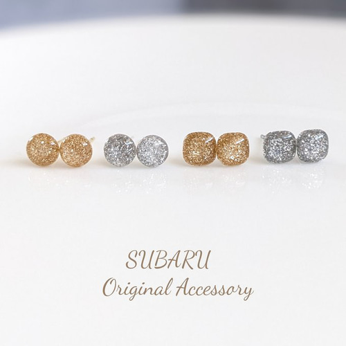 シンプル丸・四角（ゴールド・シルバー） ピアス／イヤリング ピアス