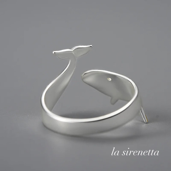 受注製作 リング 指輪 ＊ lucky whale free size ring 4枚目の画像