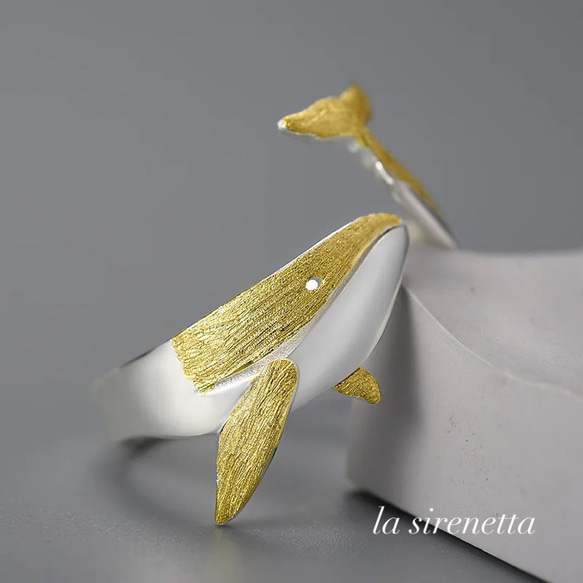 受注製作 リング 指輪 ＊ lucky whale free size ring 3枚目の画像