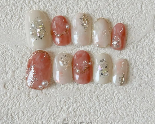 ふんわりカラー♡ピンクニュアンスネイル♡ ネイルチップ（つけ
