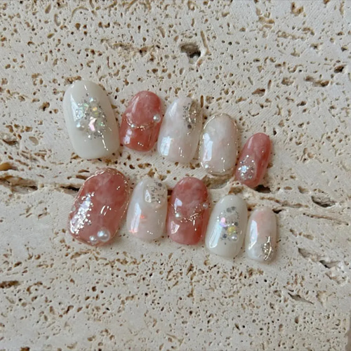 ふんわりカラー♡ピンクニュアンスネイル♡ ネイルチップ（つけ爪