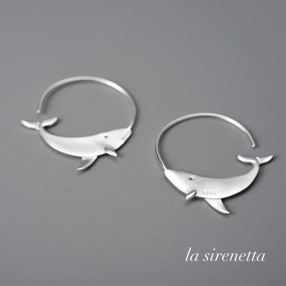 受注製作 クジラ ピアス ＊ lucky whale pierce 4枚目の画像