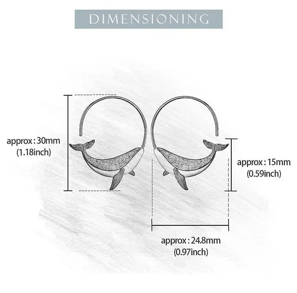 受注製作 クジラ ピアス ＊ lucky whale pierce 7枚目の画像