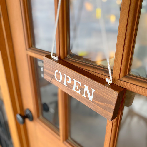 木製 オープンクローズ看板 ひもタイプ ドア サイン 表札・ネーム