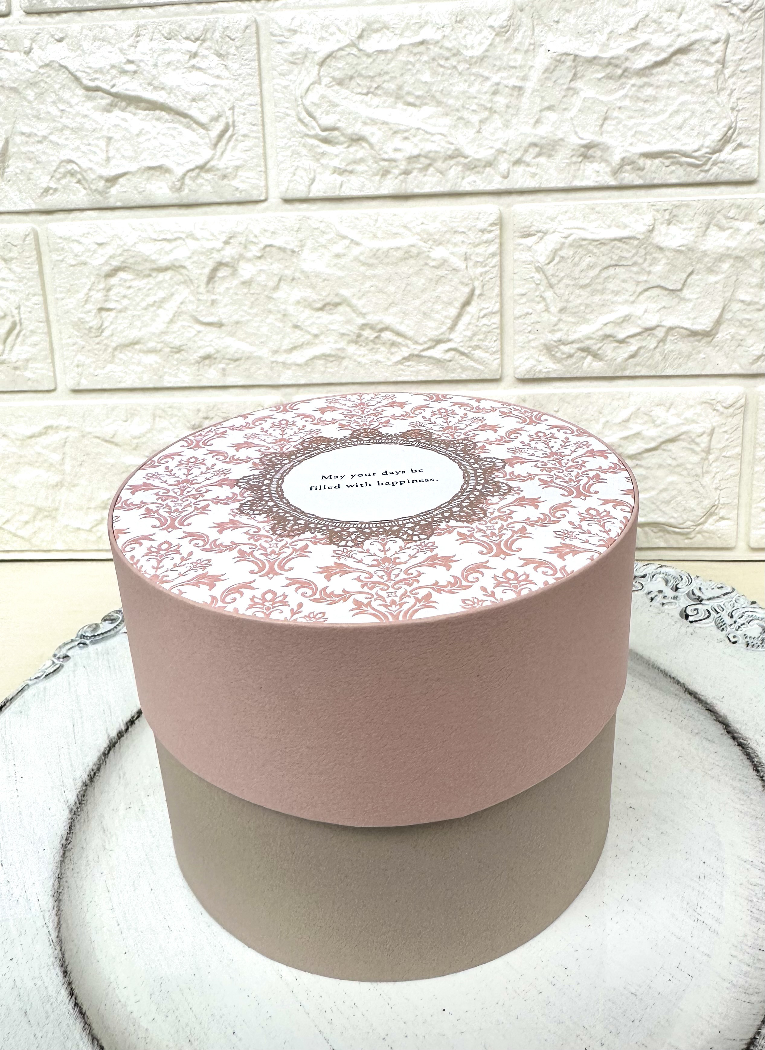 くすみピンクのプリザーブドフラワーボックス・サークル