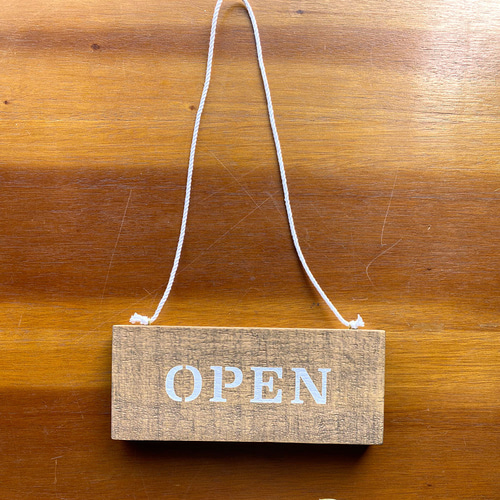 木製 オープンクローズ看板 ひもタイプ ドア サイン 17 表札・ネーム