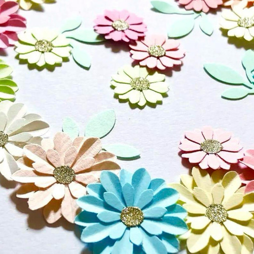 パステルカラー ペーパーフラワー クラフトパンチ 席次 母の日 父の日