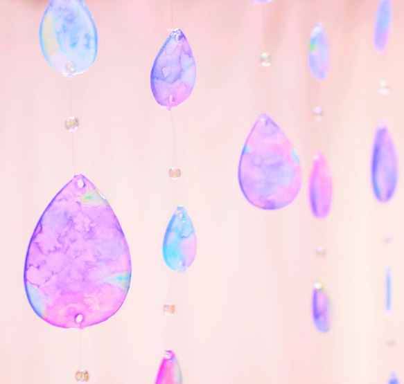 モビール　雨に香る紫陽花 1枚目の画像