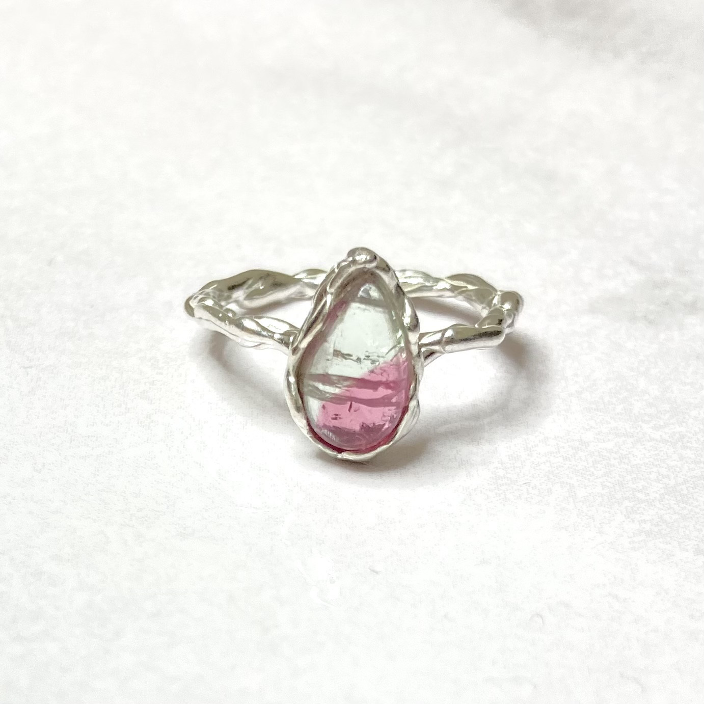 SV925 バイカラートルマリン ピンキーリング 3.5号 指輪・リング