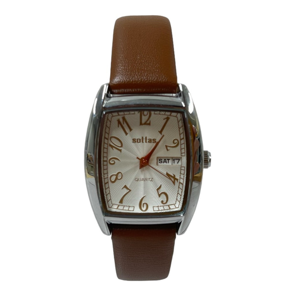 お買い得 日付付きの合皮ベルト時計 SO-5038L（BK/WH） 1枚目の画像
