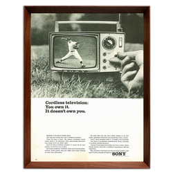 ソニー ポータブルテレビ 1960年代 アメリカ ヴィンテージ 広告 額付 ポスター 3枚目の画像