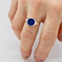 ラピスラズリ シグネットリング　／　lapis lazuli signet ring  SILVER925 1枚目の画像