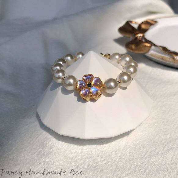 現貨 幻夢藍空手鍊 珍珠手鍊 韓國極光珍珠手鍊 日常款 日常配戴 Dreamy Sky Pearl Bracelet 第5張的照片