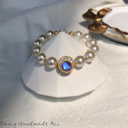 現貨 幻夢藍空手鍊 珍珠手鍊 韓國極光珍珠手鍊 日常款 日常配戴 Dreamy Sky Pearl Bracelet 第6張的照片