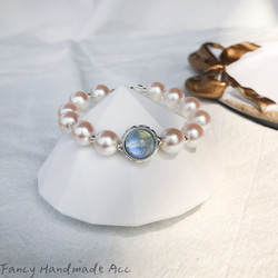 現貨 幻夢藍空手鍊 珍珠手鍊 韓國極光珍珠手鍊 日常款 日常配戴 Dreamy Sky Pearl Bracelet 第3張的照片