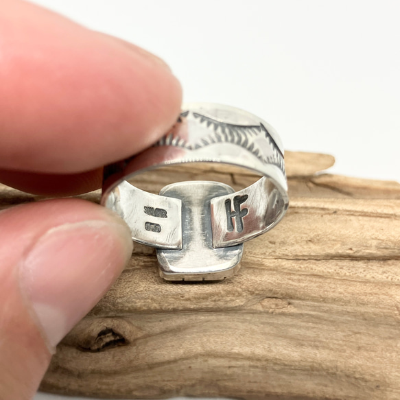 ターコイズマウンテン　シルバーリング　指輪　22号　男性用　メンズ　#インディアンジュエリー　silver 925 4枚目の画像