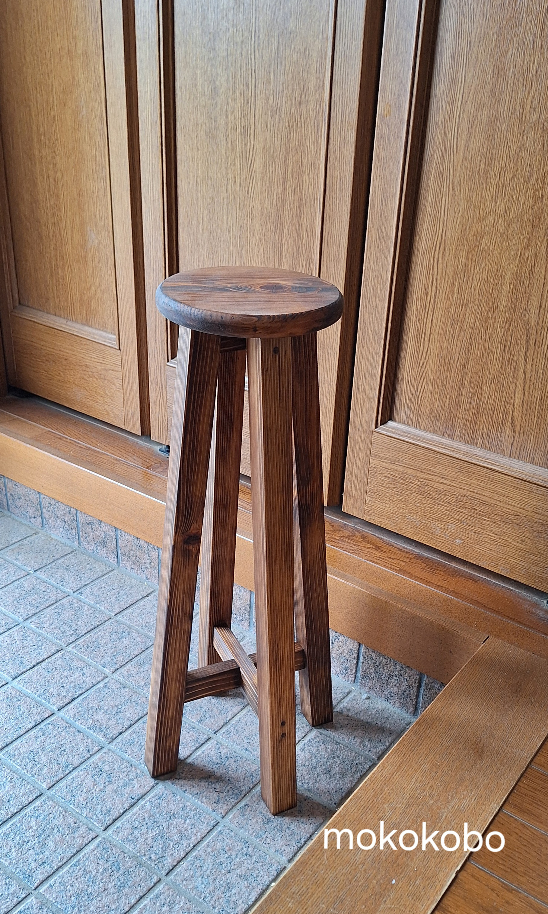 専用出品　木製スツール　２脚セット　座面幅30cm×高さ45cm　丸椅子