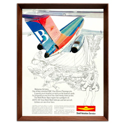 シェル バハマ・エアウェイズ 1960年代 アメリカ ヴィンテージ 雑誌 広告 ポスター 額付 3枚目の画像