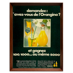 オランジーナ 1960年代 フランス 雑誌 ヴィンテージ 広告 額付 ポスター 3枚目の画像