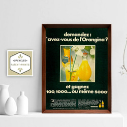 オランジーナ 1960年代 フランス 雑誌 ヴィンテージ 広告 額付 ポスター 2枚目の画像