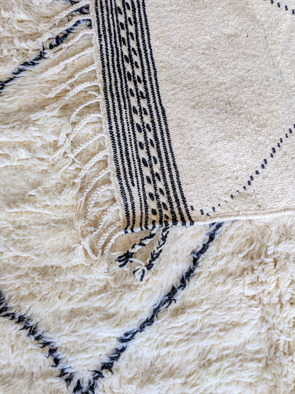 モロッコ ラグ ベニワレンNo.6　ブラック　カーペット　絨毯 12枚目の画像