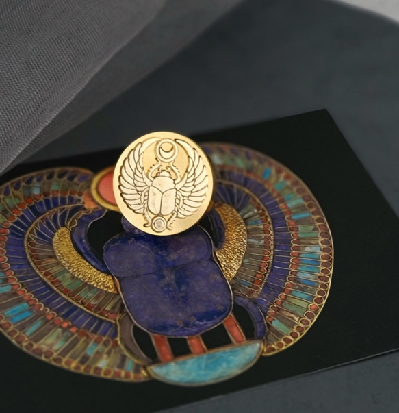 シーリングスタンプ 「 スカラベ　ツカンカーメンの首飾り」エジプトシーリングスタンプヘッド  ワックス 3枚目の画像