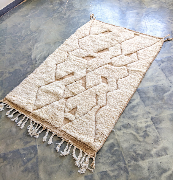 モロッコ ラグ ベニワレンNo.7　ベージュ　カーペット　絨毯 2枚目の画像