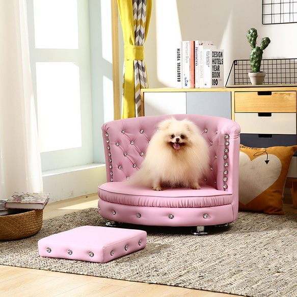 ペットソファ 犬用ベッド 脚付き きらきら ラグジュアリー キラキラ 小型犬 豪華 姫系 プリンセス ch-968 1枚目の画像