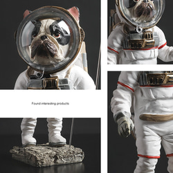 ブルドッグ 犬 Dog 宇宙飛行士 船外活動 お座り 置物 オブジェ 玄関 リビング インテリア 雑貨 ch-961 3枚目の画像