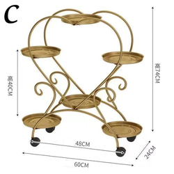 フラワースタンド ハート アイアン 5号 6号 おしゃれ ヨーロッパ キャスター付き 屋外 ガーデニング ch-960 4枚目の画像