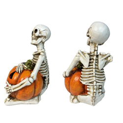 骸骨 ガイコツ 骨 模型 骨格 カボチャ 南瓜 全身 スカル ドクロ 置物 ハロウィン 飾り オブジェ ch-958 4枚目の画像