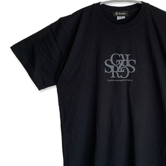 【様々なスタイルに♪】ロゴプリント　Tシャツ　ブラック　6.2oz  綿100%　メンズ　レディース 1枚目の画像