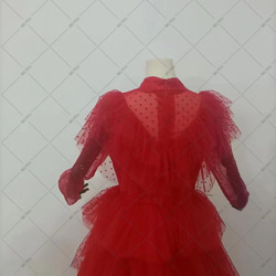 カラードレス  ハイネック ティアードスカート パーティードレス ロング ウェディングドレス G008 7枚目の画像