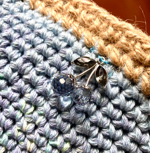 麻紐とコットン糸のポシェット 2枚目の画像