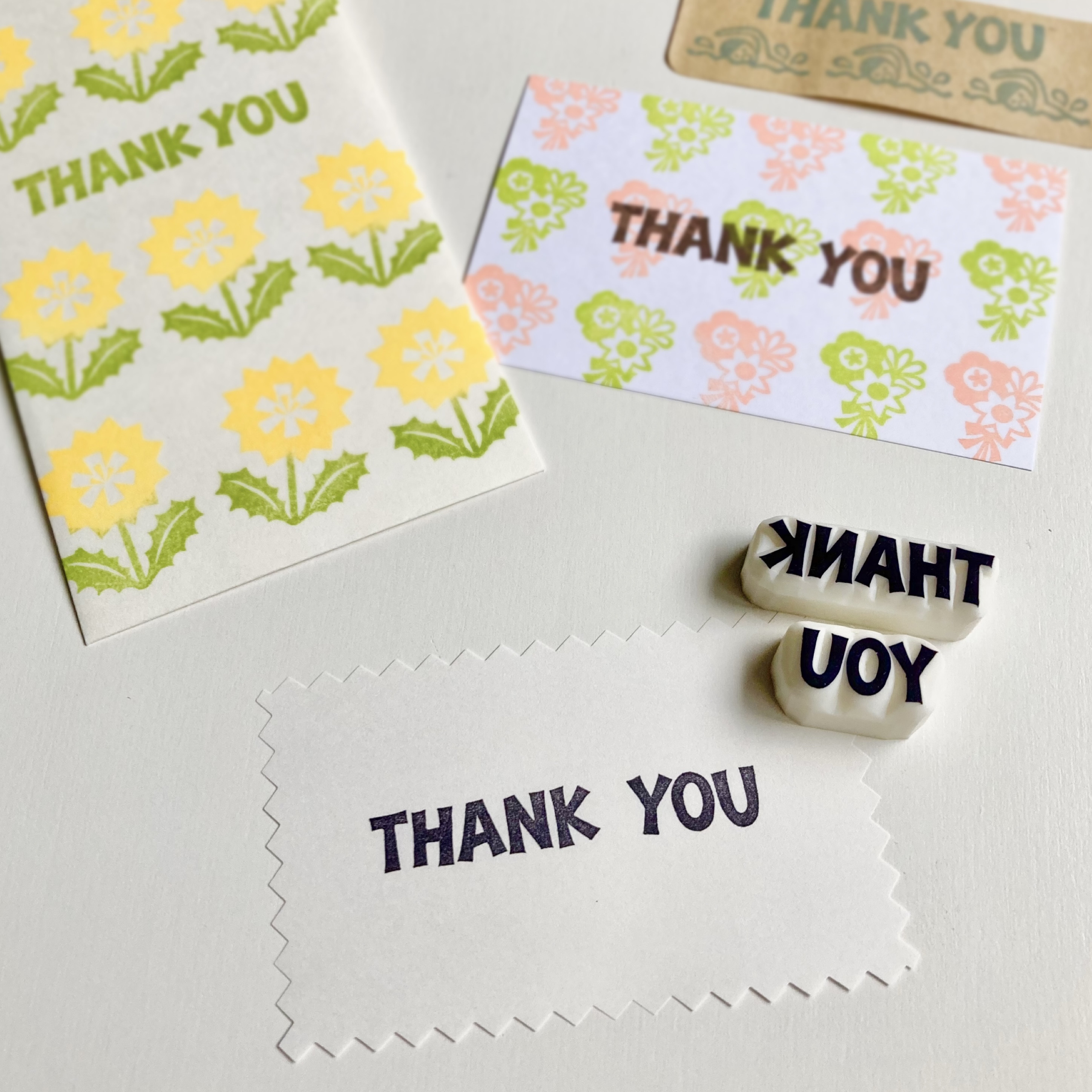 消しゴムはんこNo.376 thank 柴犬 you