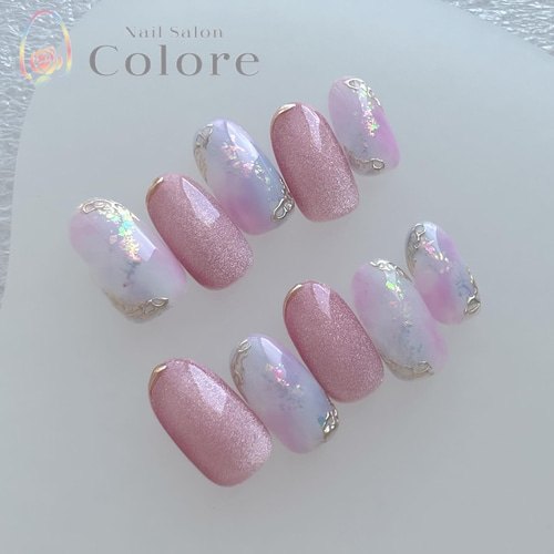 うるうるキラキラ紫陽花ニュアンスネイル ネイルチップ（つけ爪） nail