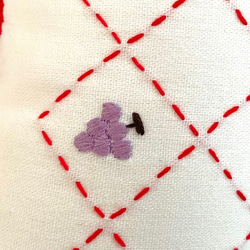 コザクラインコ刺繍　刺し子クッション30×30㎝ 15枚目の画像