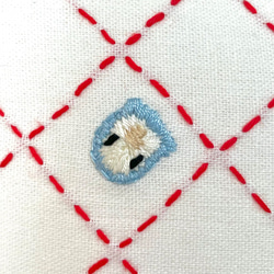 コザクラインコ刺繍　刺し子クッション30×30㎝ 11枚目の画像
