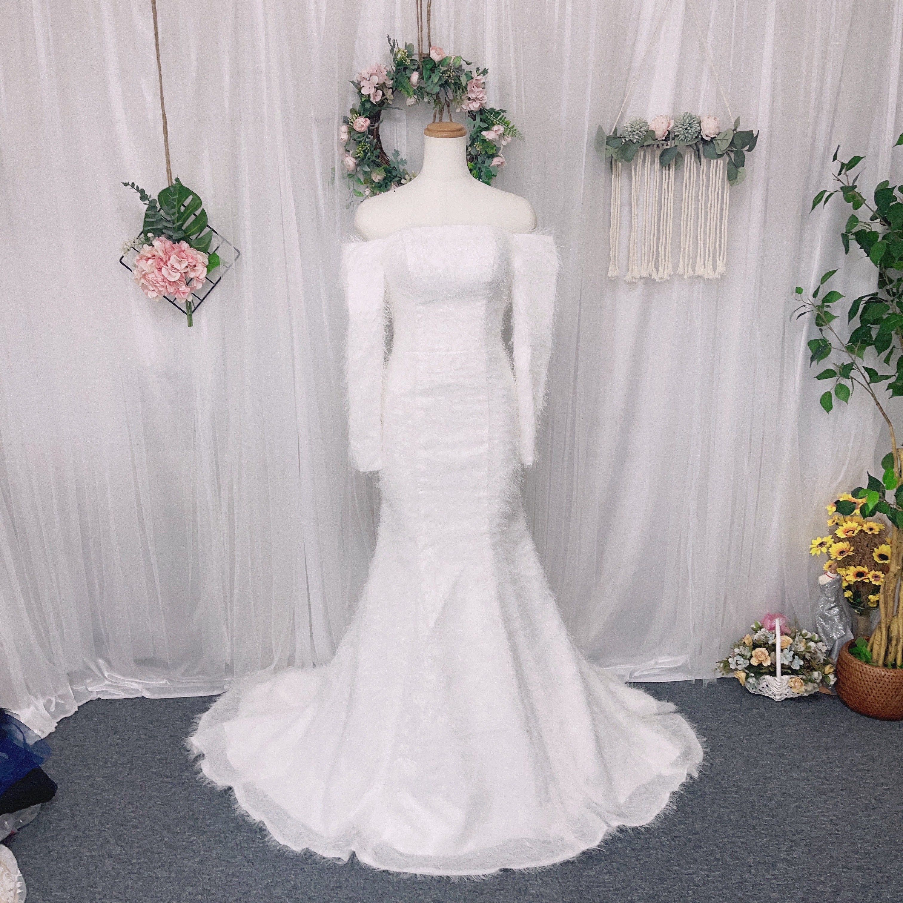 ふわふわマーメイドドレス　ウェディングドレス  前取り　サイズオーダー