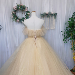 キラキラカラードレス　ウェディングドレス　ゴールドドレス　シャンパン　前取り　二次会　サイズオーダー　 6枚目の画像
