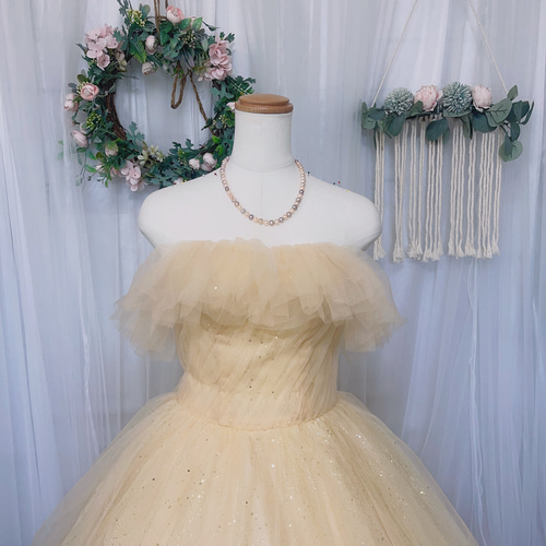 バースデードレス シャンパンゴールド キラキラ 結婚式 きらめき高級感NO.1♡シャンパンゴールドカラーのウェディング