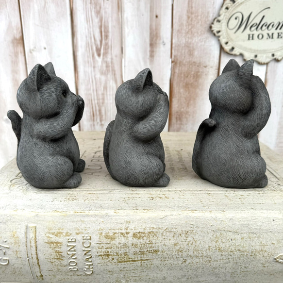 【3点セット】アニマルキャット 黒猫　ガーデニング雑貨 インテリア雑貨　カルナック 2枚目の画像