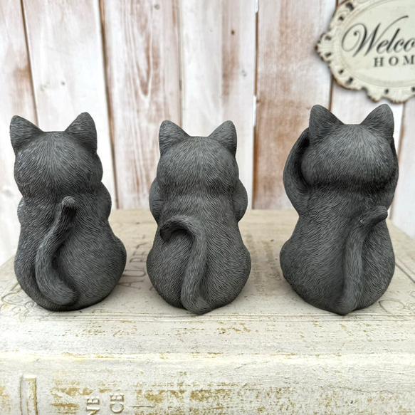 【3点セット】アニマルキャット 黒猫　ガーデニング雑貨 インテリア雑貨　カルナック 3枚目の画像