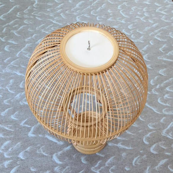 竹細工 気球 オブジェ バルーン おしゃれインテリア 置き物 つるし飾り モビール 子供部屋 レザー まん丸 空の旅 