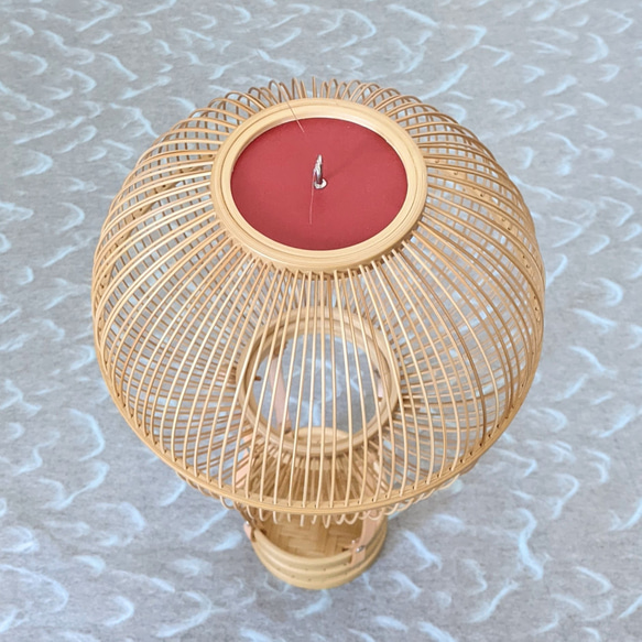 竹細工 気球 オブジェ バルーン おしゃれインテリア 置き物 つるし飾り モビール 子供部屋 レザー まん丸 空の旅 