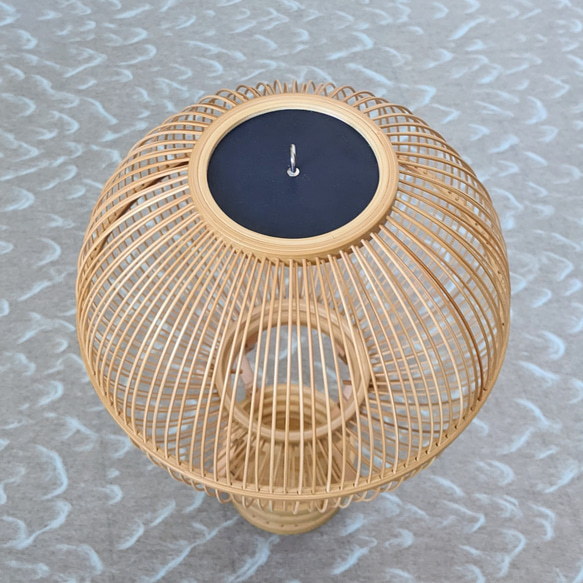 竹細工 気球 オブジェ バルーン おしゃれインテリア 置き物 つるし飾り モビール 子供部屋 レザー まん丸 空の旅 