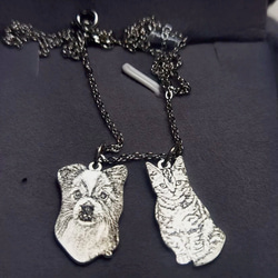 銀製　レーザー彫刻でオンリーワンのネックレス（姿のまま）　動物　犬　猫　うさぎ　鳥　ハムスタ- 4枚目の画像